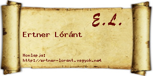 Ertner Lóránt névjegykártya