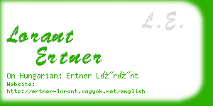 lorant ertner business card